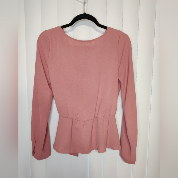 Timing pink wrap blouse size L - Picture 2 of 3